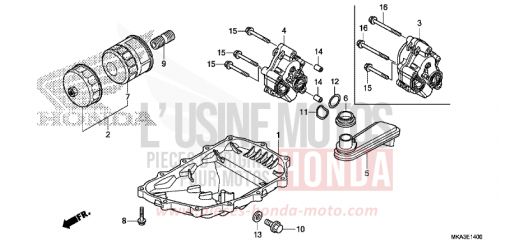 OIL PAN/OIL PUMP NC750XDH de 2017
